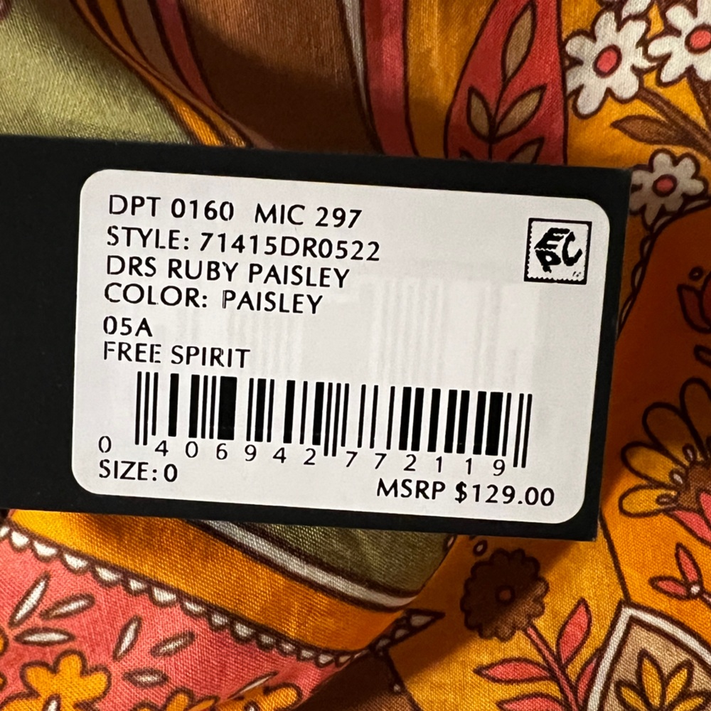 NWT Gianni Bini Ruby Paisley V-Neck Sleeveless Mini Dress 70's Style Cutouts Sz0 - Picture 10 of 15